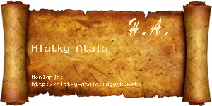 Hlatky Atala névjegykártya